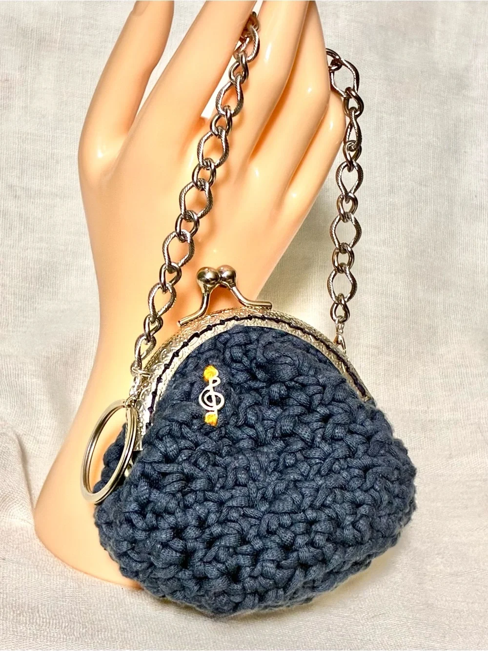 Charcoal Gray Boutique Melody Evening Wristlet, Coin Purse, Big Storage